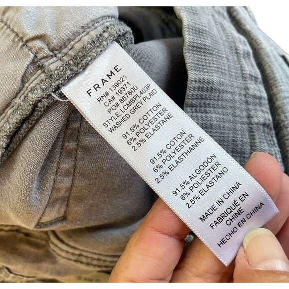 Frame Le Crop Mini Boot Plaid Jeans in Washed Grey Plaid Size 26‎ - Picture 10 of 14